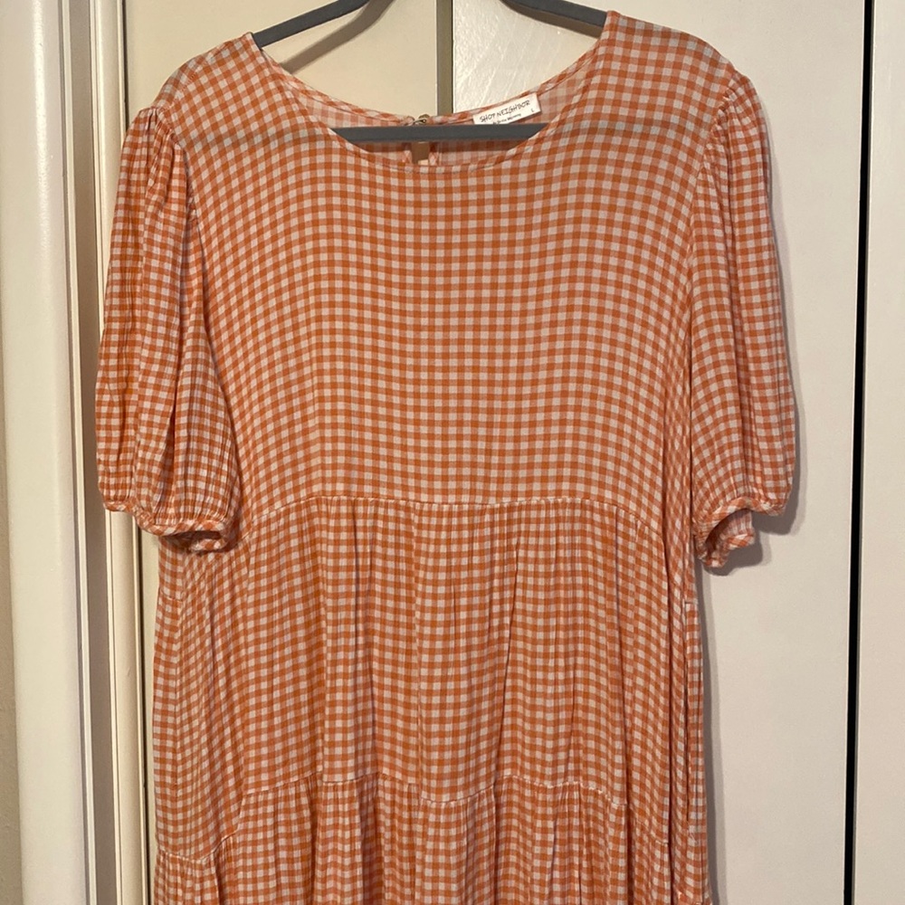 Gingham Orange Dress
